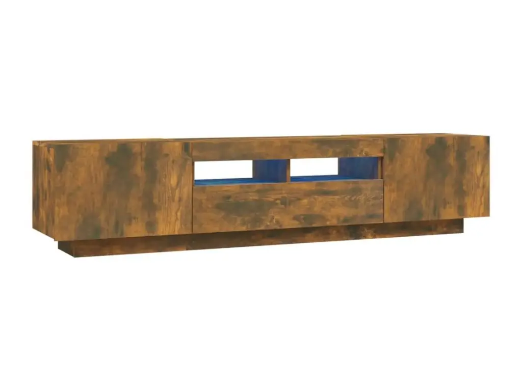 Clicnbuy Ensemble de meubles TV avec lumières LED 2 pièces Chêne fumé