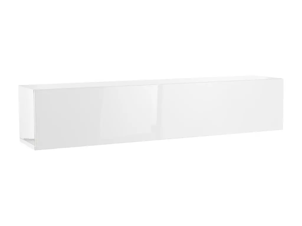 Élément mural TV horizontal blanc laqué brillant L138 cm ETERNEL