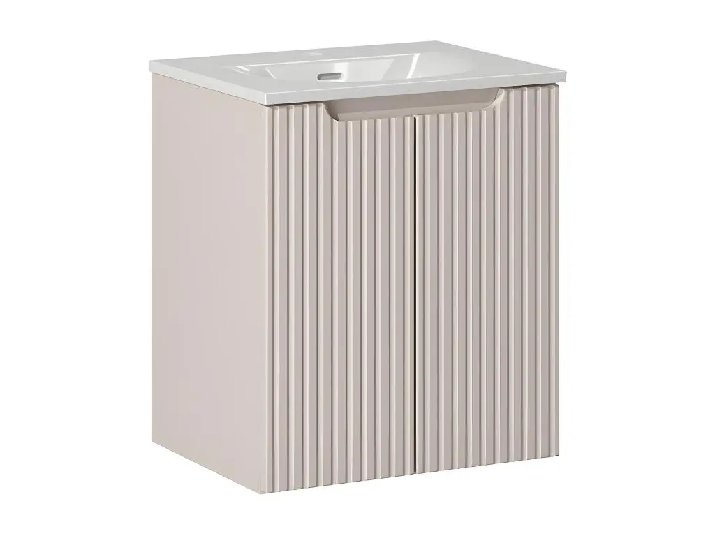 Meuble simple vasque encastrée 50cm 2 portes Riva Cachemire