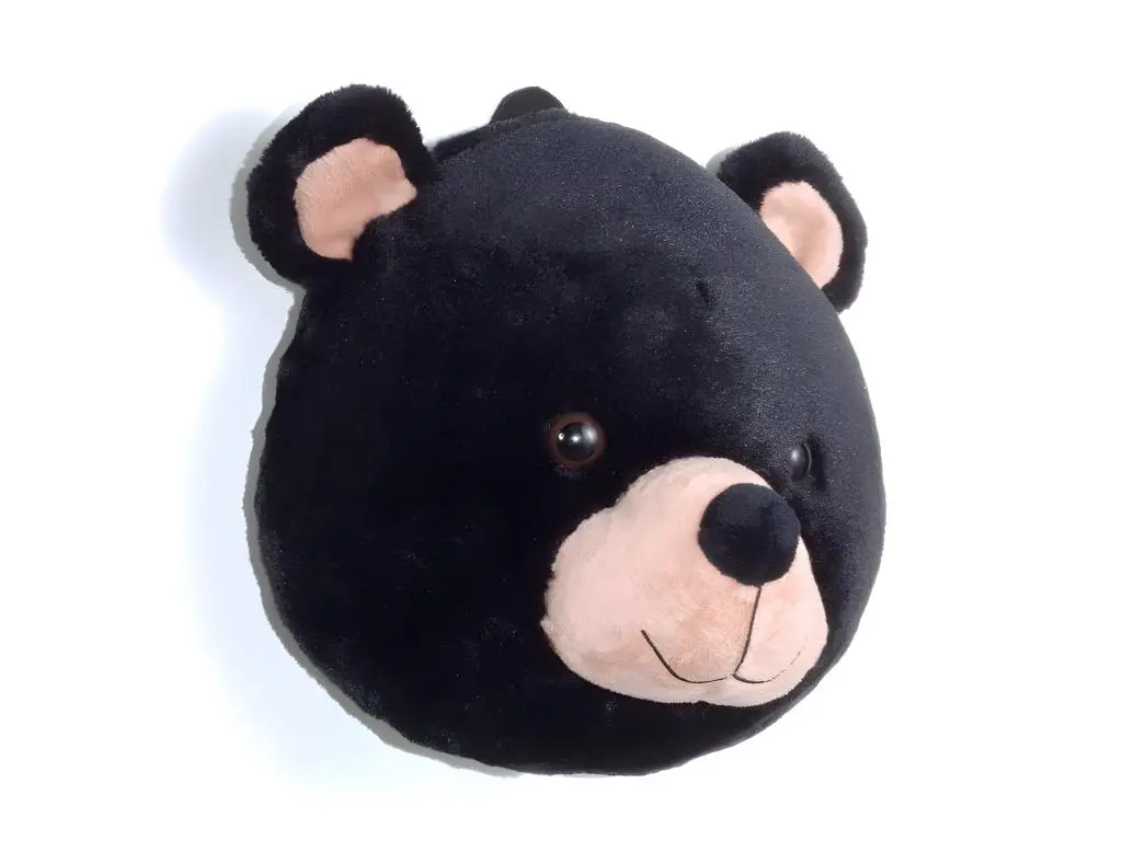 Trophée Mural Enfant "Tête d'Ours" 29cm Noir