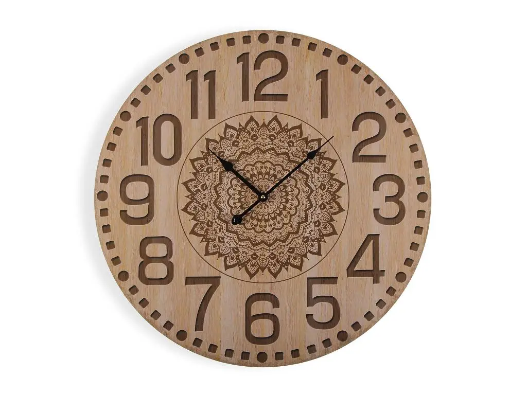 Ashburton Horloge Murale pour la Cuisine, Pendule pour Salon, 58 x 3 x 58 cm,Bois, Marron