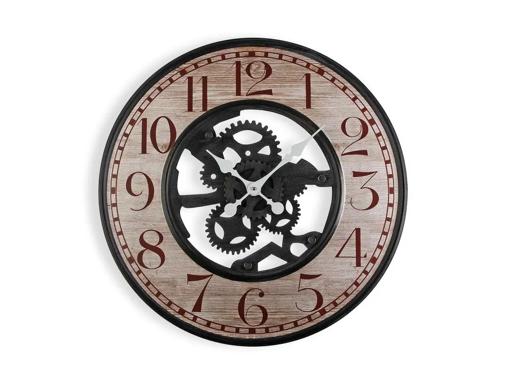 Cambrai Horloge Murale pour la Cuisine, Pendule pour Salon, 59 x 2 x 59 cm,Métal, Gris