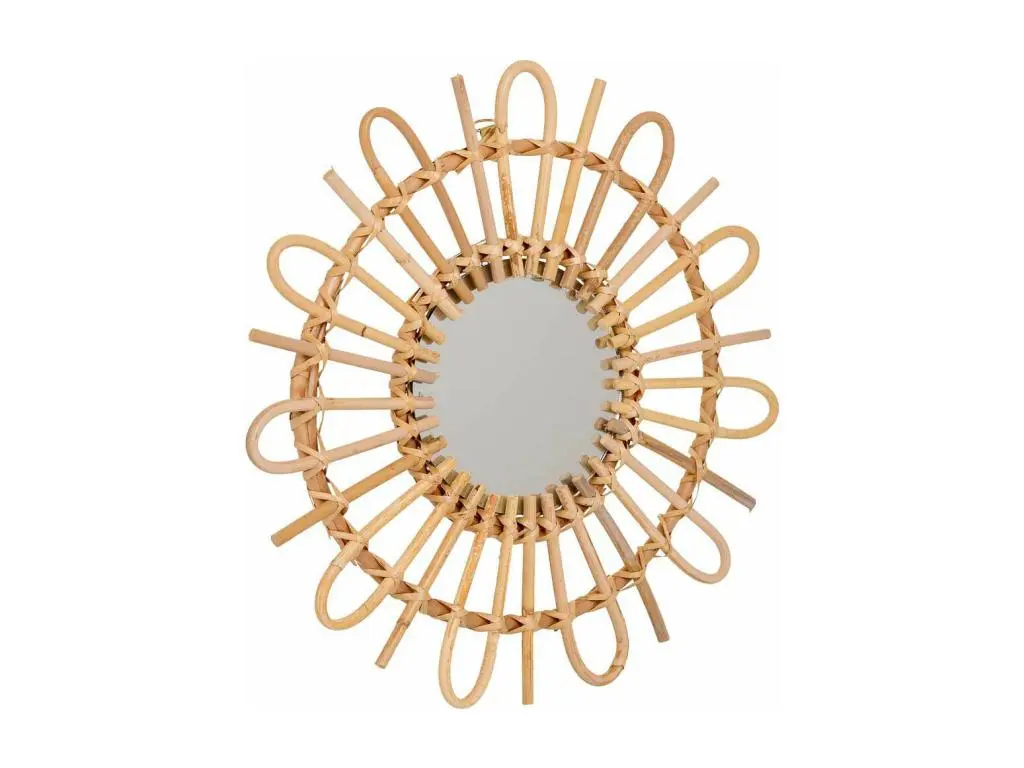 Miroir en bambou marron d38/14.5x02h