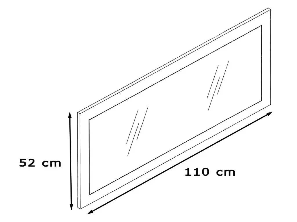 Miroir haute brillance blanc 110 x 52 cm