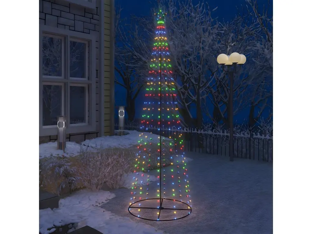 Arbre de Noël cône 330 LED colorées décoration 100x300 cm