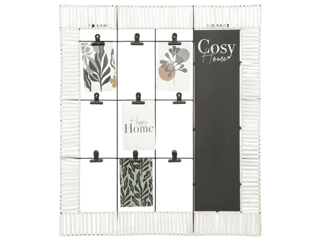 Pêle-mêle Multivues Porte Photos en Rotin et Métal 60 x 68 cm