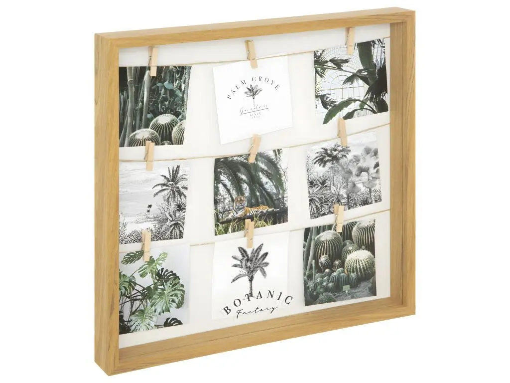 Pêle-mêle Multivues Porte Photos en Bois et Verre 40 x 40 cm