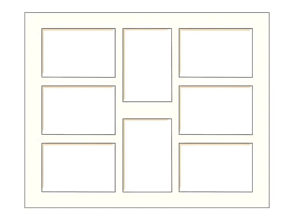 Passe-partout multivues 40x50 cm 8 ouvertures 10x15 cm