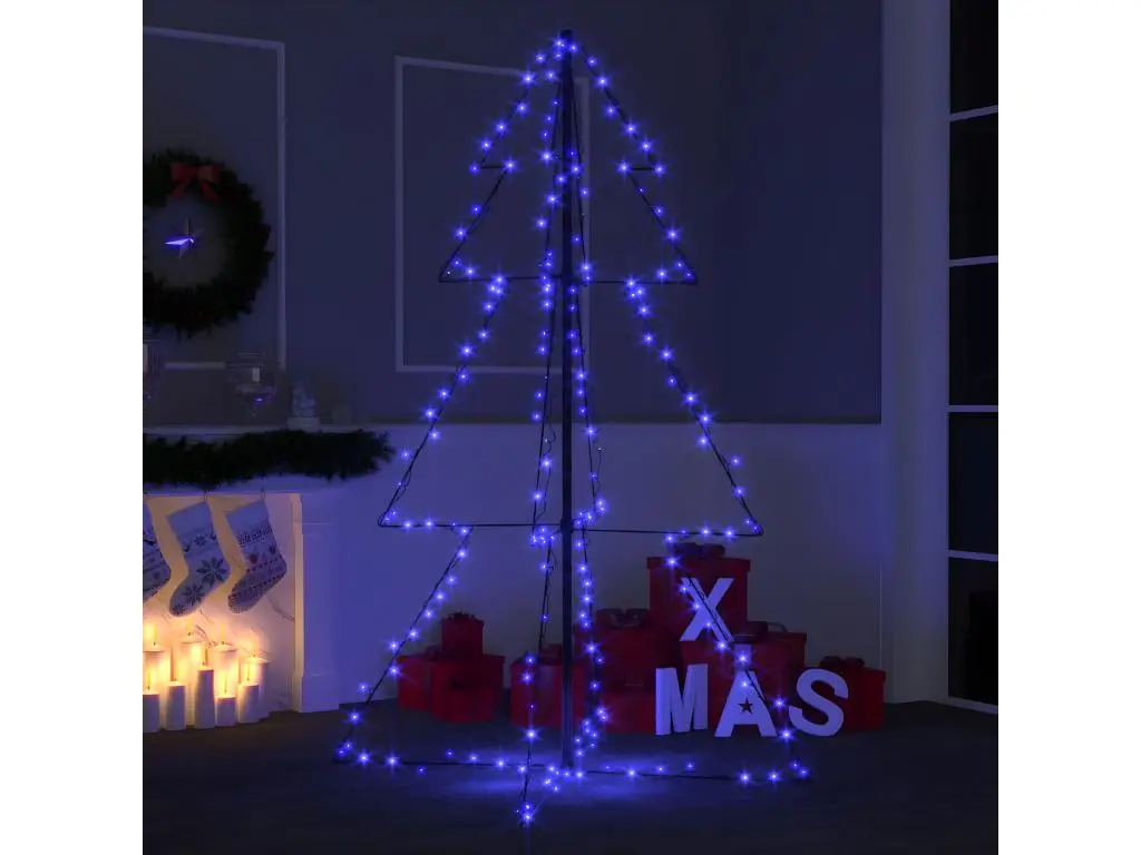 Arbre de Noël cône 200 LED d'intérieur/d'extérieur 98x150 cm