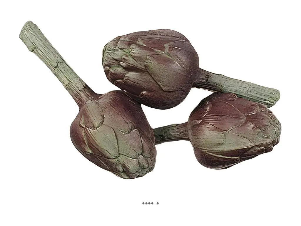 Artichaut poivrade artificiel X 3 en Plastique soufflé L 210x90 mm