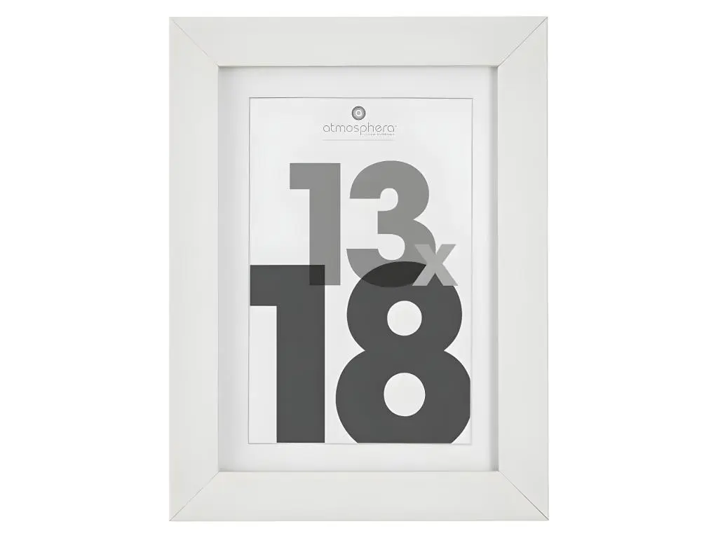 Atmosphera Cadre photo en Bois Blanc pour Photo 13 x 18 cm
