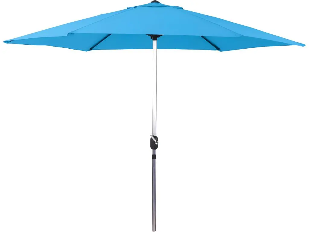 Parasol jardin droit Alu "Sol" - Rond - Ø 3m - Bleu
