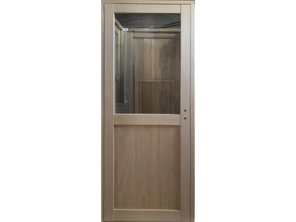 bloc Porte Atelier Placage Chene H204 X L73 Poussant Gauche Côtes Tableau + Poignée Gd Menuiseries