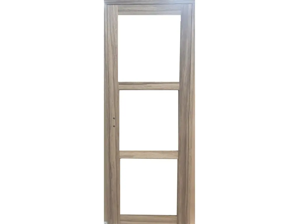 bloc Porte Frake Vitrage Transparent H204 X L73 Poussant Droite Côtes Tableau + Poignée Gd Menuiseries