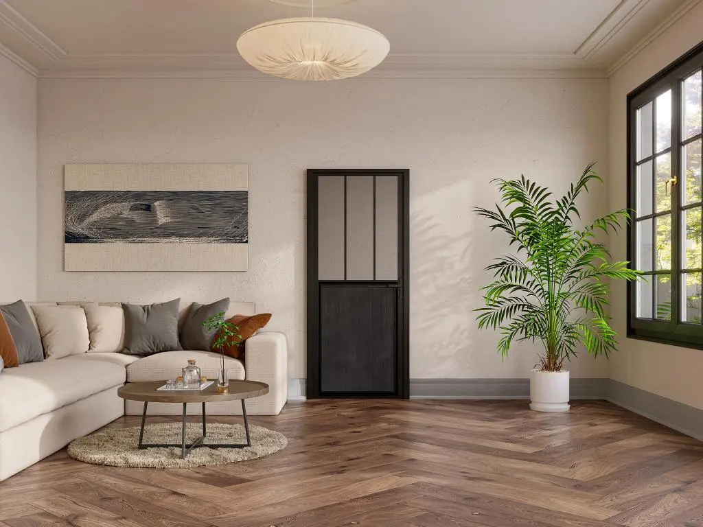 Bloc porte atelier noir en aluminium, MDF et verre trempé - H204 x L93 cm - ERMELO