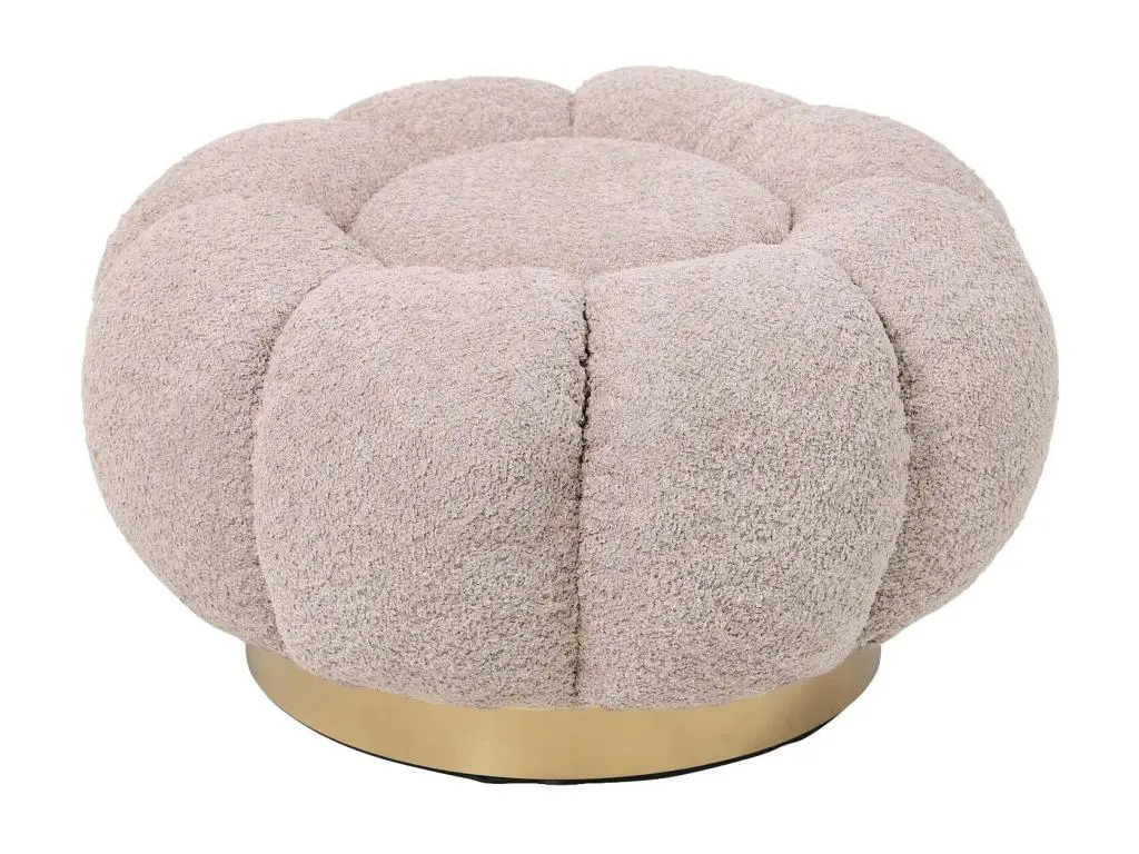 Hellin Pouf en tissu bouclé en forme de fleur D65 - JUST