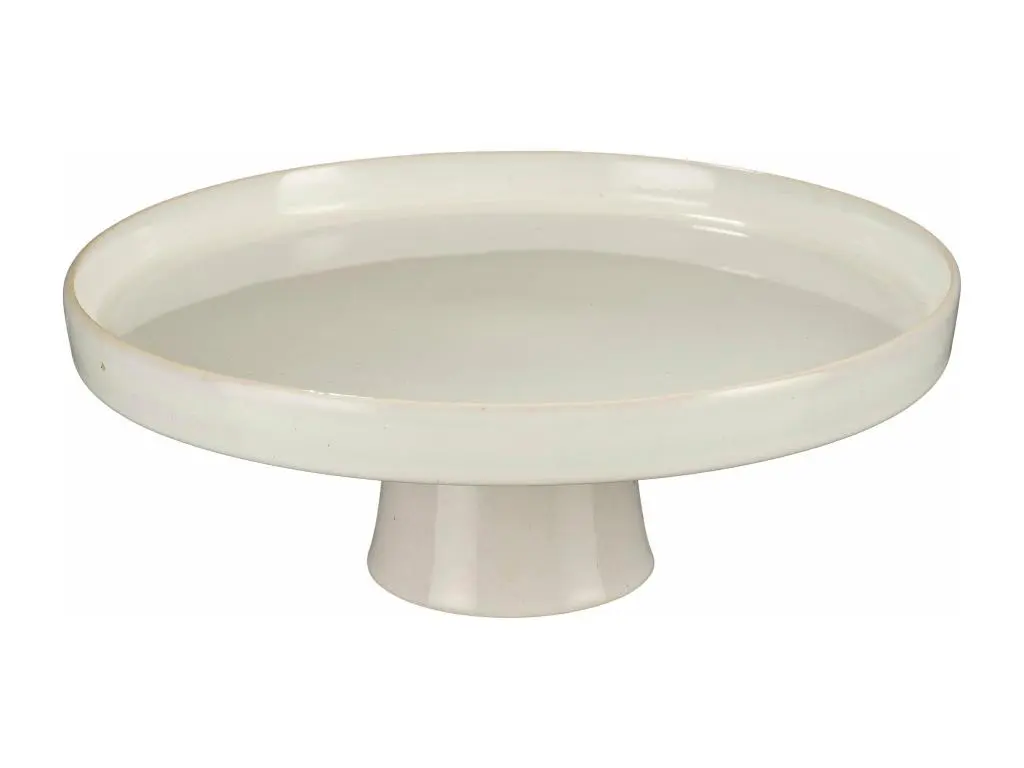 Assiette à gâteaux en grès - 28 x 28 x 11 - Blanc - RACCO