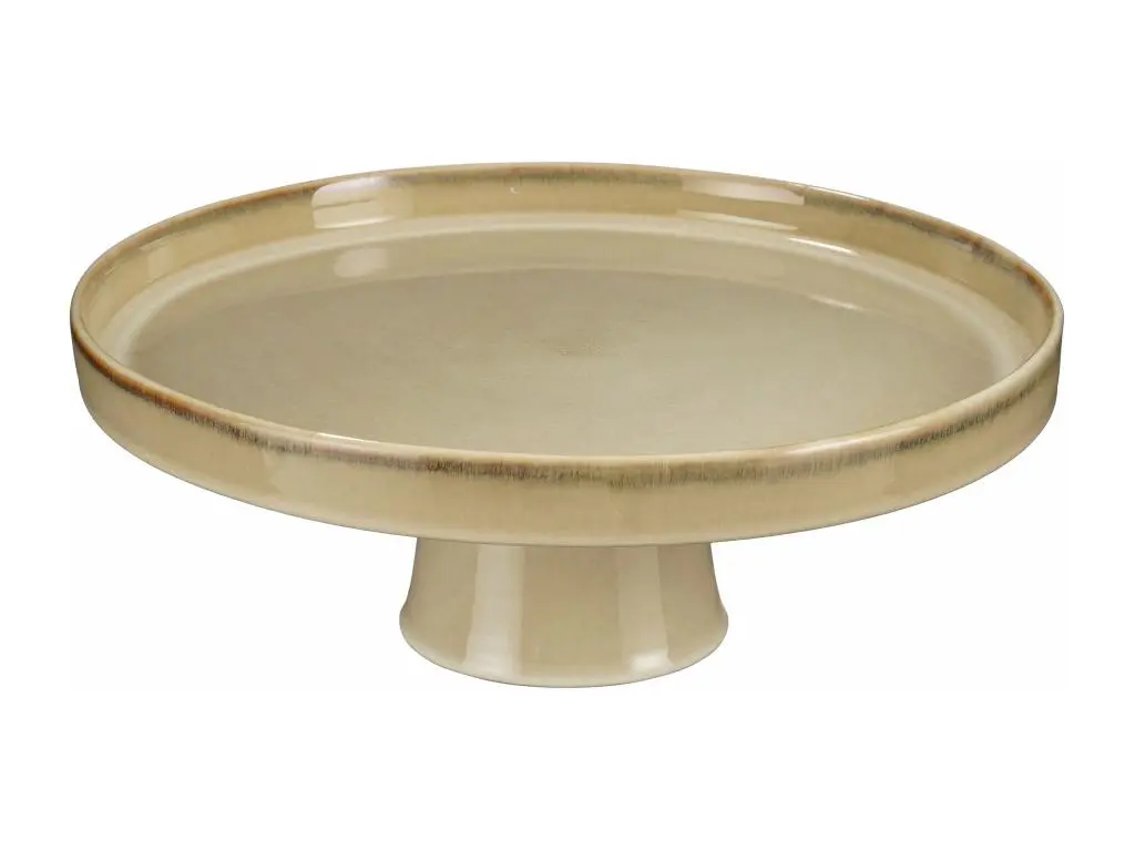 Assiette à gâteaux en grès - 28 x 28 x 11 - Beige - RACCO