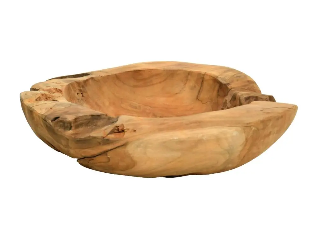 Corbeille en teck recyclé 30 cm