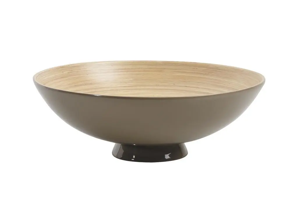 Corbeille sur pied en bambou laqué