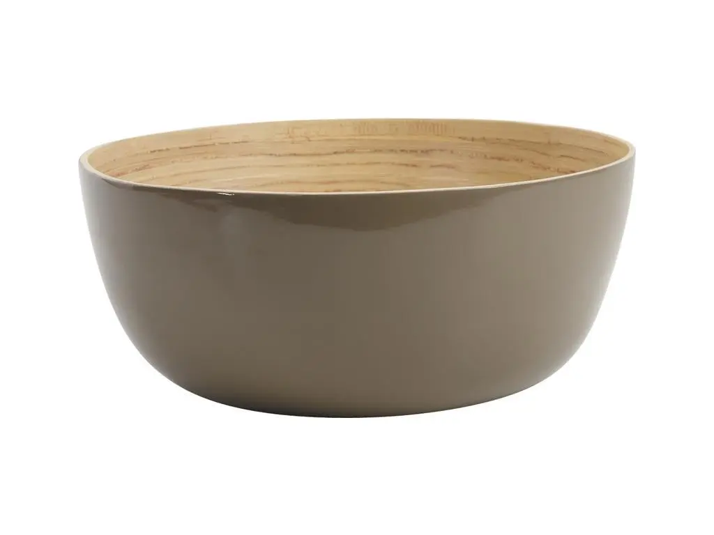 Corbeille en bambou laqué Taupe Ø30