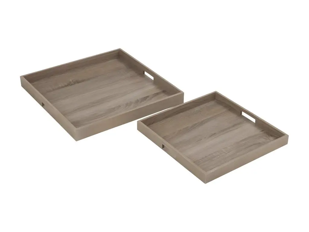 Lot de 2 Plateaux Carrés "Ayana" 50cm Naturel