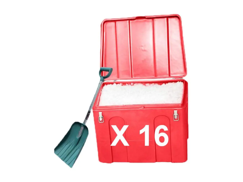 Bac à Sable Incendie/ à Sel De Déneigement 140l + Pelle- Lot De 16