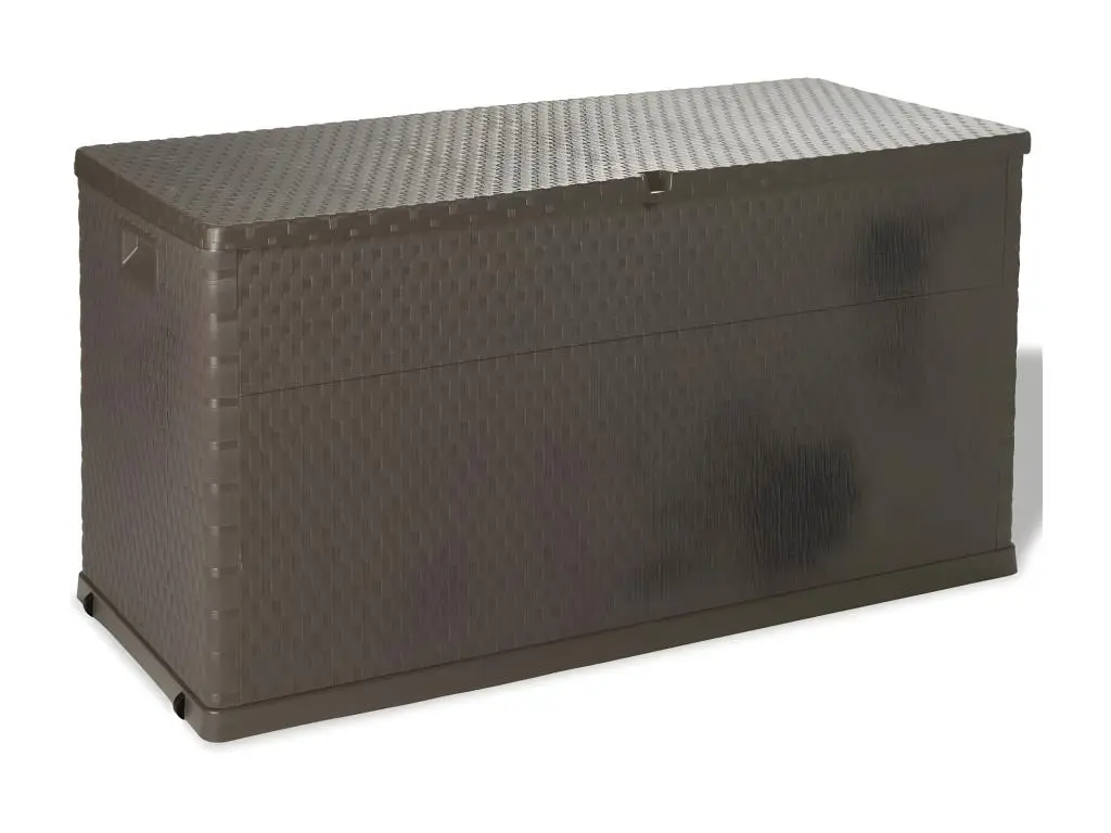 Boîte de stockage de jardin Marron 120x56x63 cm PP Rotin