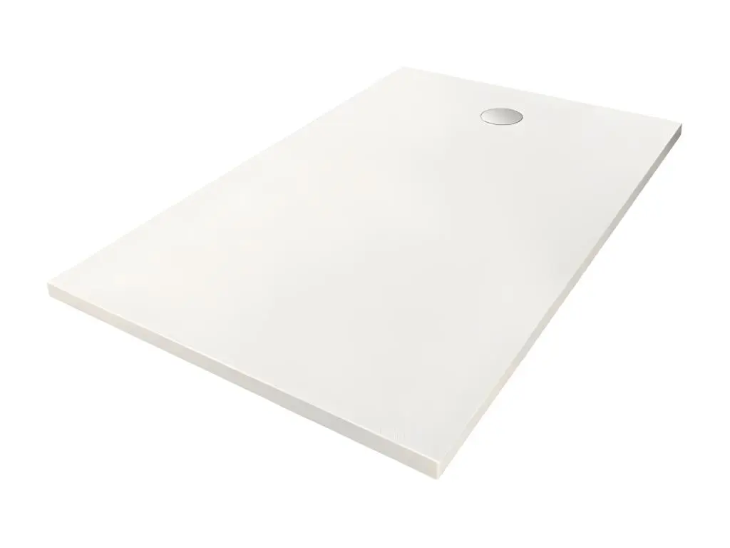 OCEANIC Receveur de douche en resine - Rectangulaire - 140x90x3,5 cm - Bonde de vidage et pieds inclus - Morena