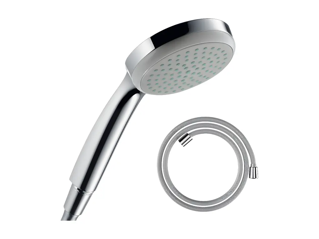 Pommeau de douche HANSGROHE Croma 100 EcoSmart chromé + flexible de douche HANSGROHE Designflex 200 cm chromé