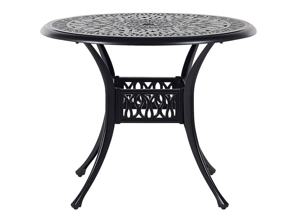 Table ronde de jardin ⌀ 90 cm en aluminium noir ANCONA
