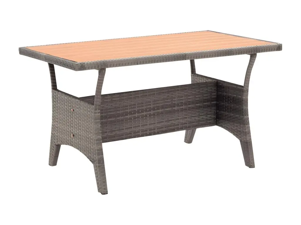 vidaxl Table de jardin Gris 120x70x66 cm Résine tressée