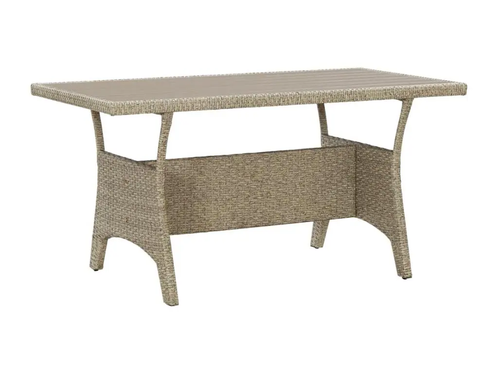 vidaxl Table de jardin Gris 120x70x66 cm Résine tressée