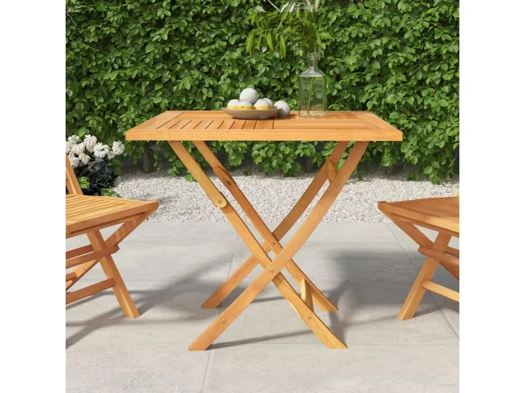 vidaxl Table pliable de jardin 85x85x76 cm Bois de teck solide