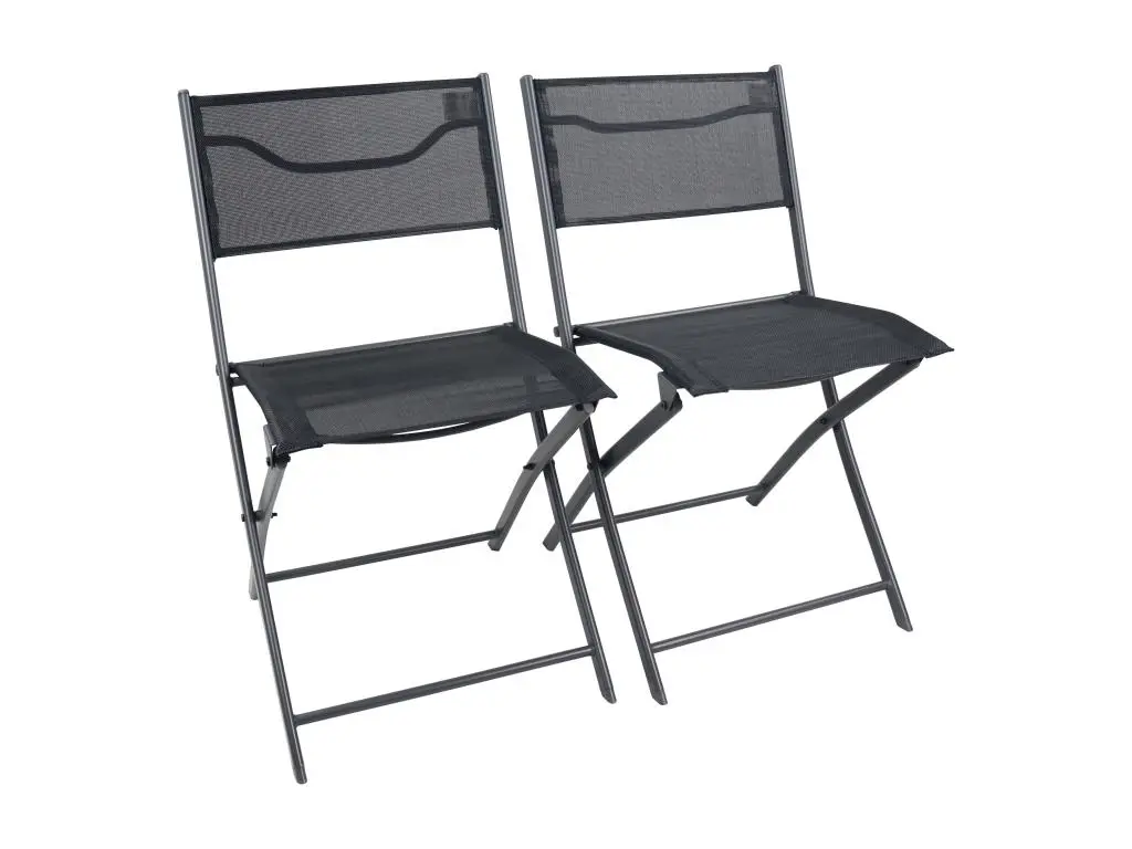 VCM Set de 2 chaises de balcon pliantes Chaise de jardin pliante Camping Chaise pliante Sumila