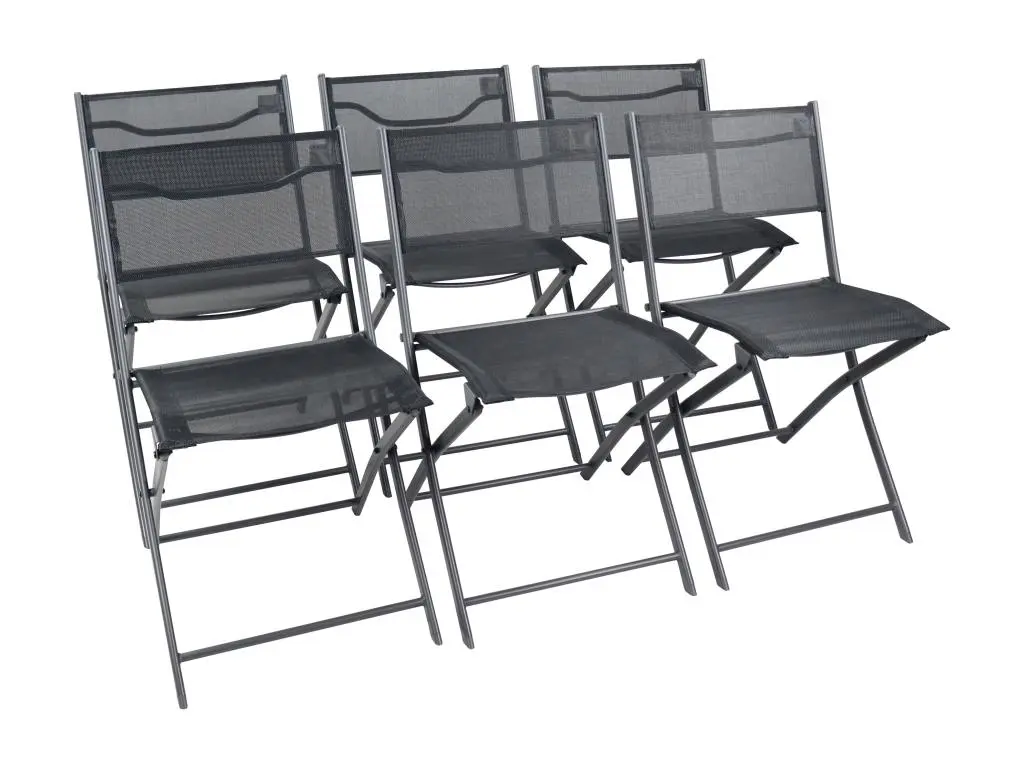 VCM 6-pièces balcon chaise pliante chaise de jardin pliable camping chaise pliante Sumila