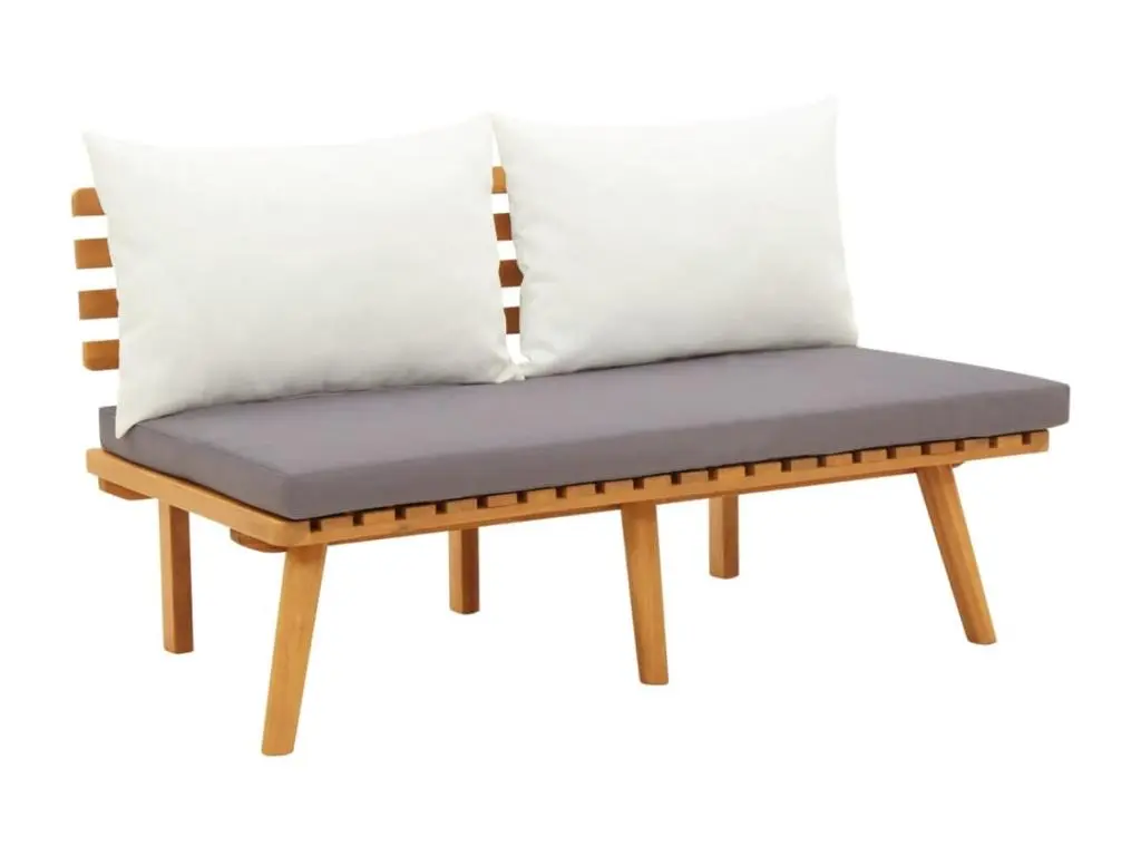 Banc de jardin avec coussins 115 cm Bois solide d'acacia