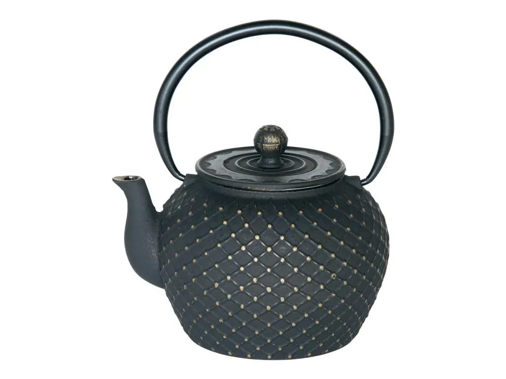 Théière okinawa en fonte avec filtre 1,2l noir