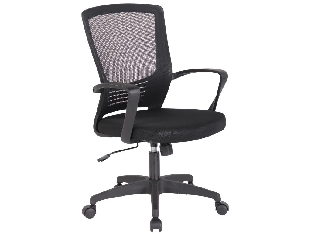 Chaise de bureau - Similicuir & Plastique - Noir / Noir - Kampen