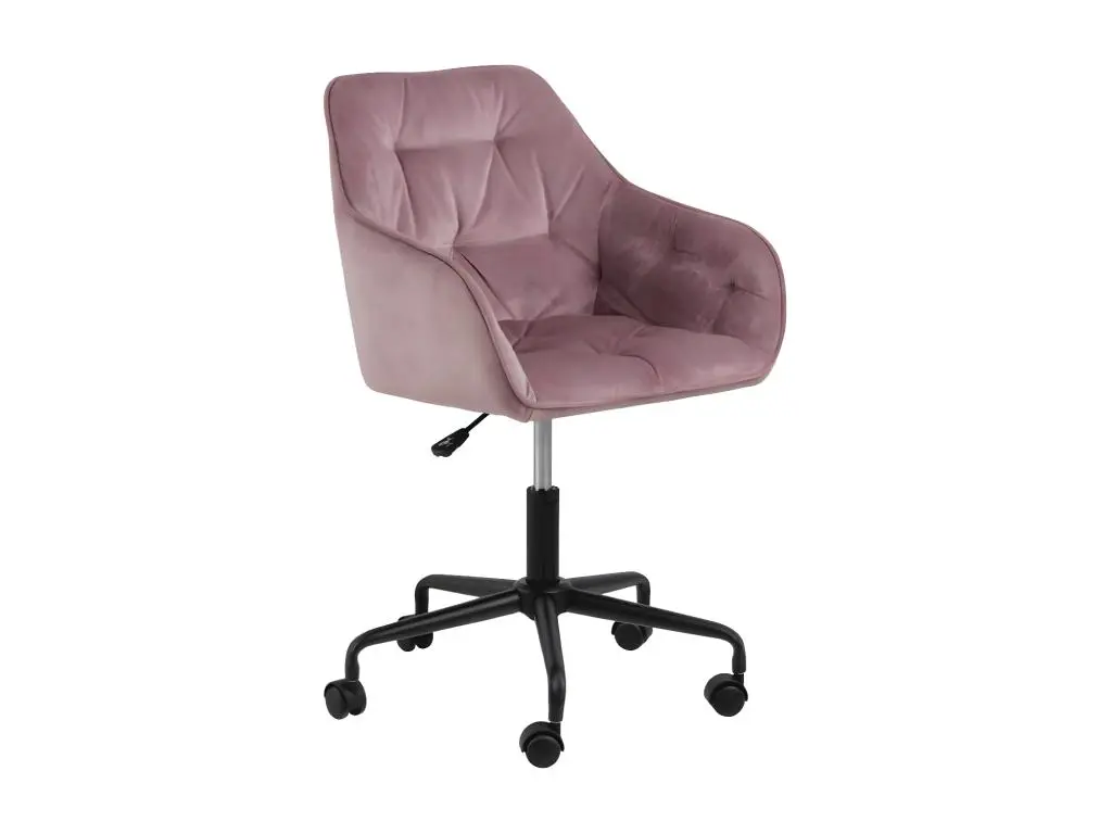 Brooke Chaise de bureau en velours, rose.
