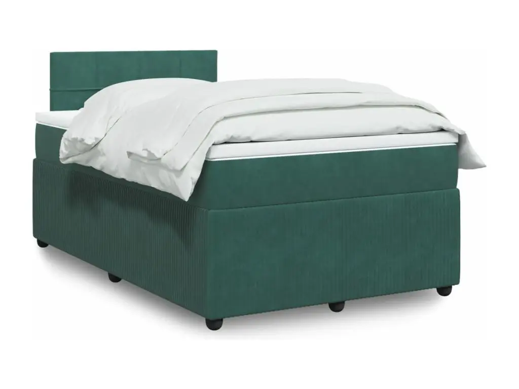 Clicnbuy Sommier à lattes de lit et matelas Vert foncé 120x200cm Velours
