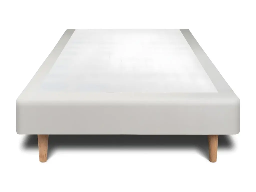 Sommier Tapissier Velours Gris clair 90x190 H29cm