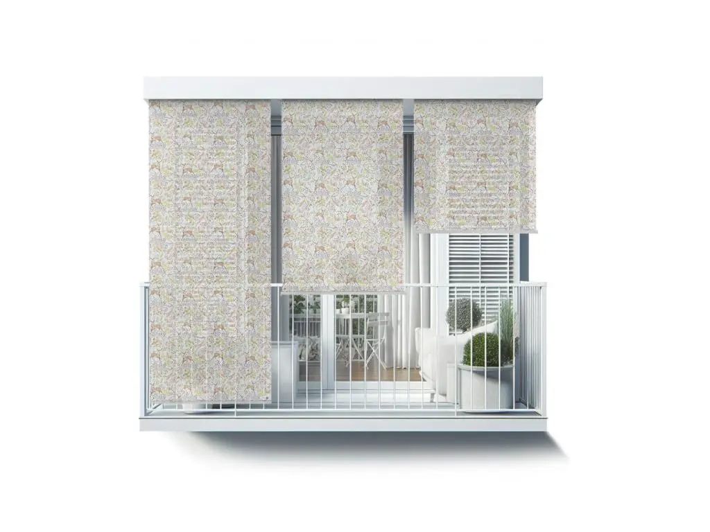 Store enrouleur extérieur original - 80x180 cm - Écureuils et plantes Rideau de balcon, Stores enrouleurs de balcon, Rideau pare-soleil