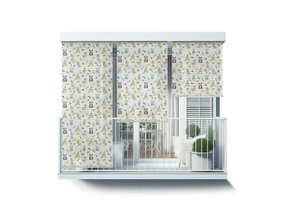 Magnifique store enrouleur extérieur - 40x180 cm - Animaux dans la forêt Rideau de balcon, Stores de balcon, Rideau pare-soleil