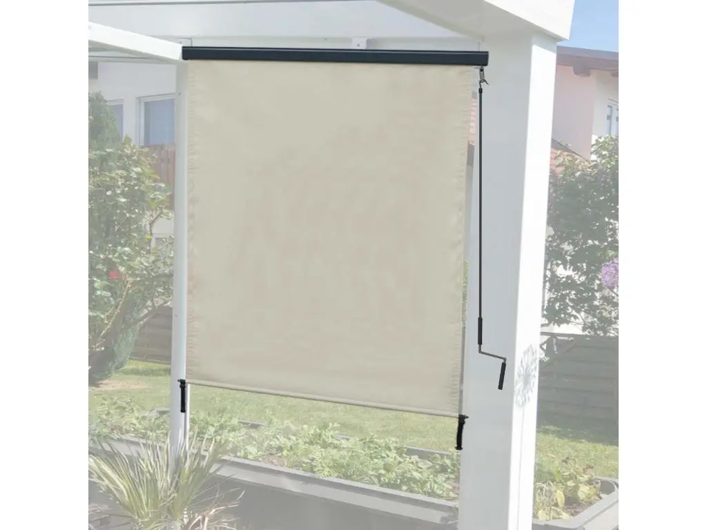 Store enrouleur vertical HWC-F42, store extérieur, Protection anti-UV 50 - 250x140 cm, crème-beige