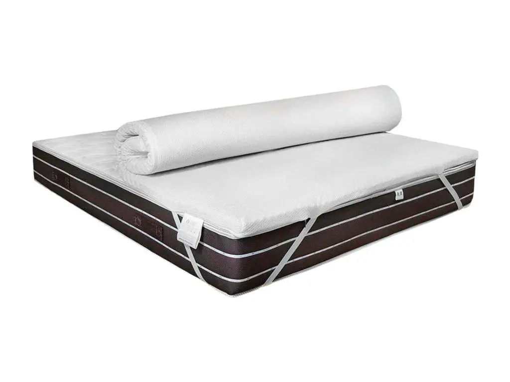 Double Topper Ddembél, Ensemble de surmatelas avec oreiller, surmatelas en mousse à mémoire de forme, surmatelas hypoallergénique et respirant, 100% Made in Italy, 160x190xh5 cm