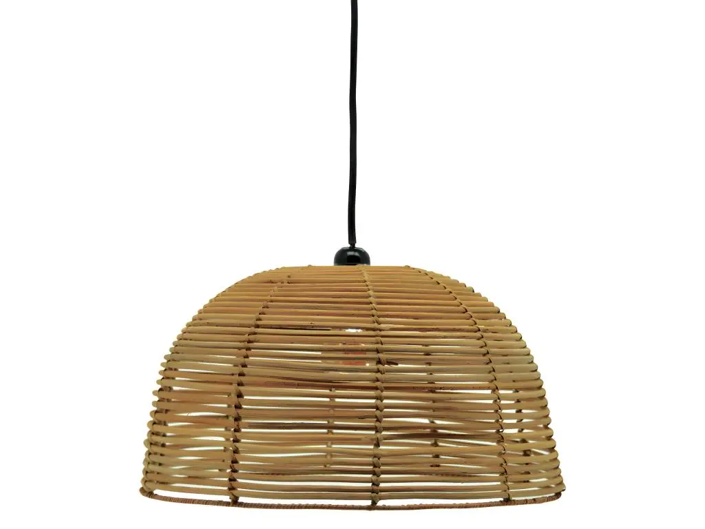 Abat-jour rond en rotin naturel ajouré Hauteur 20cm