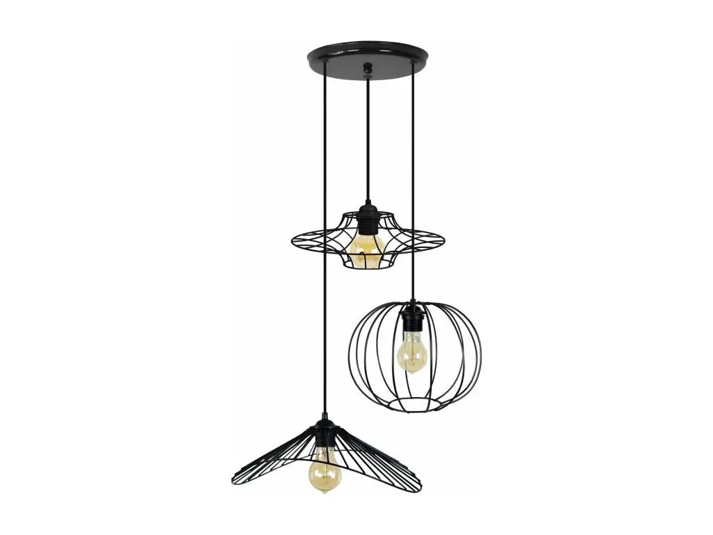 ASOLO,LADY,UFO 1 - Lustre grappe métal noir