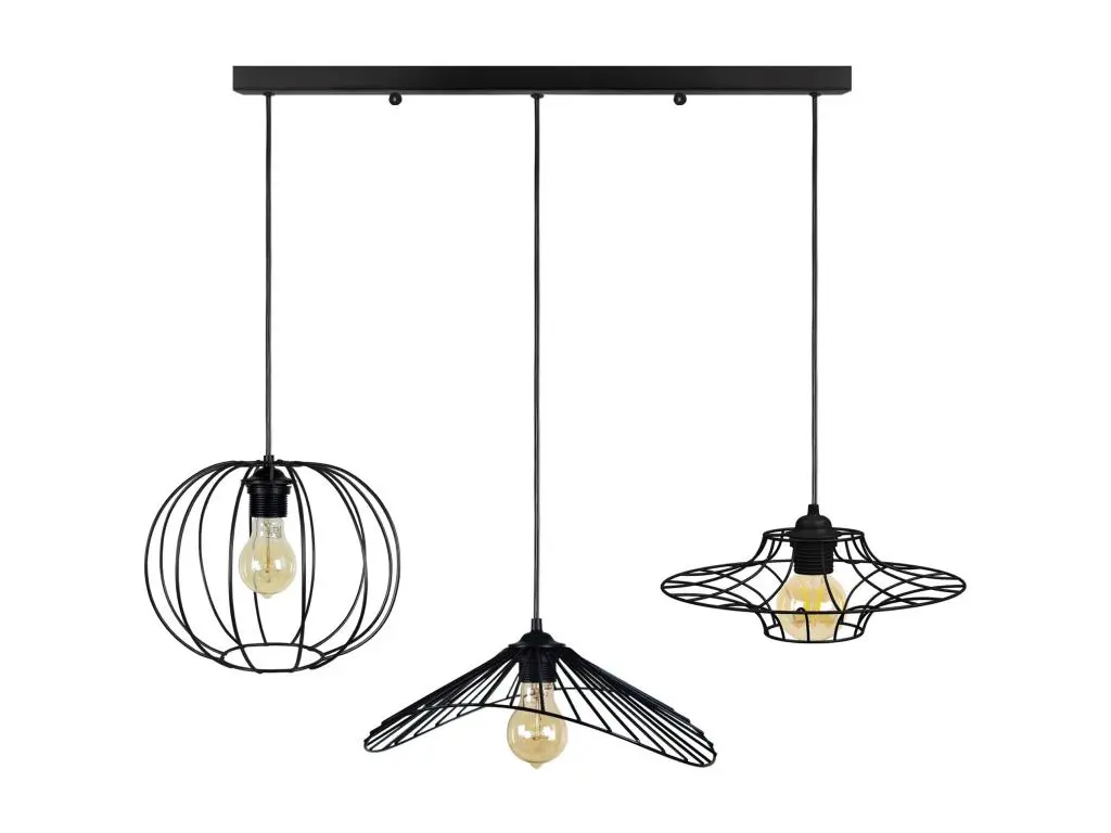 ASOLO,LADY,UFO - Lustre bar métal noir