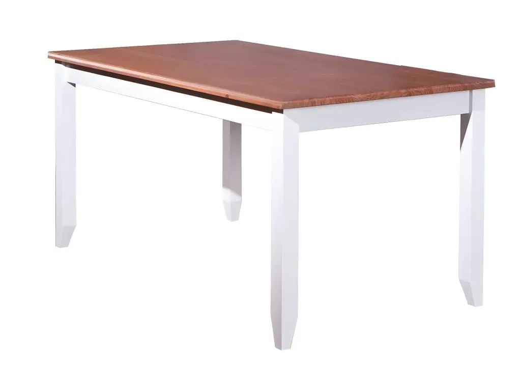 Wright Table de salle à manger, blanc, brun.